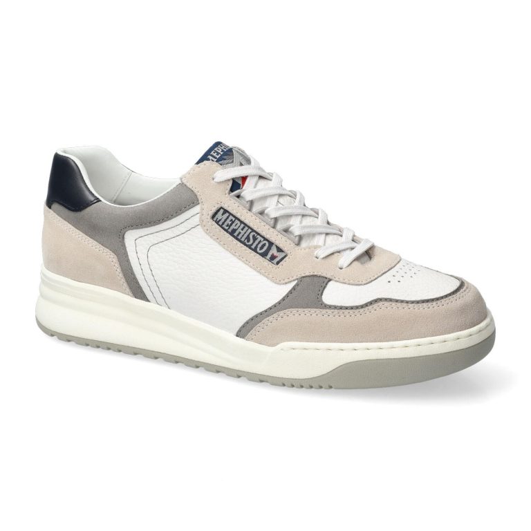 Mephisto NORWIN heren veter sneaker - witgrijs